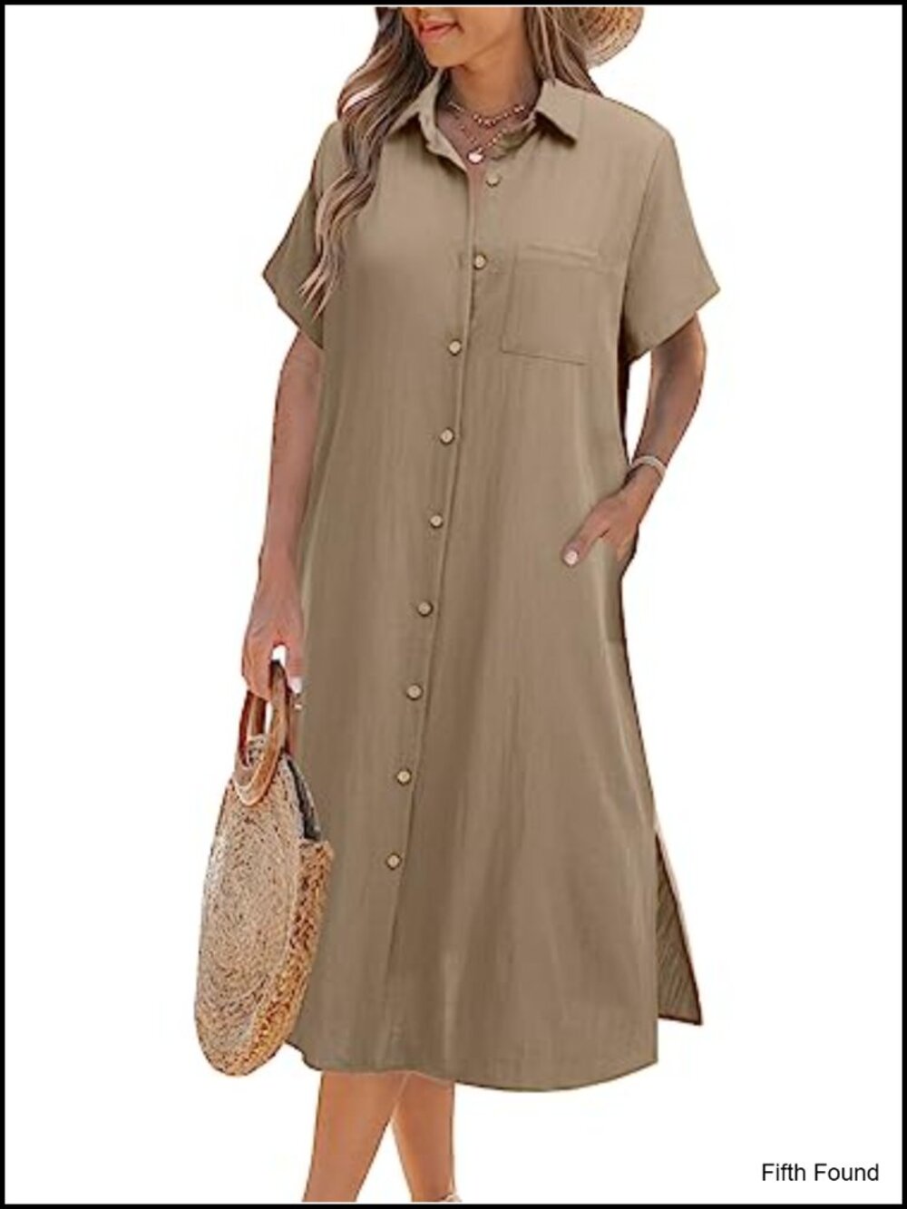 Zeagoo Women Dresses Summer Casual Short Sleeve Button Down Shirt Dress Beach